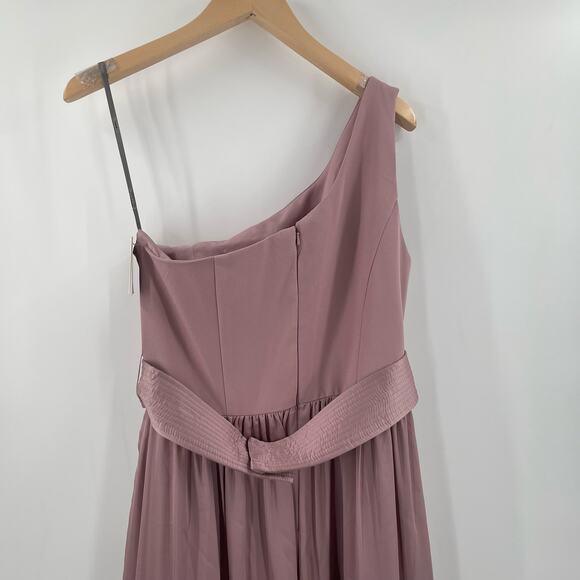 VERA WANG WHITE Gown Dress Size 10 One Shoulder Quartz Formal Wedding Bridesmaid - Picture 9 of 16